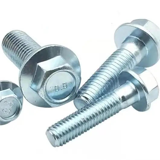 Wholesale High Quality M8 Hex Flange Bolts Steel Grade 8.8 Made in China with M12 M27 Thread Sizes Packaged in Bags