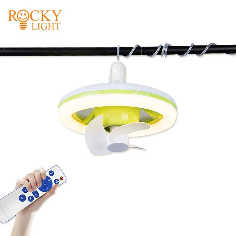 RGB shaking head flying saucer fan light /Cross-border remote control LED shaking head fan light E27 Screw RGB Magic Color Bedro