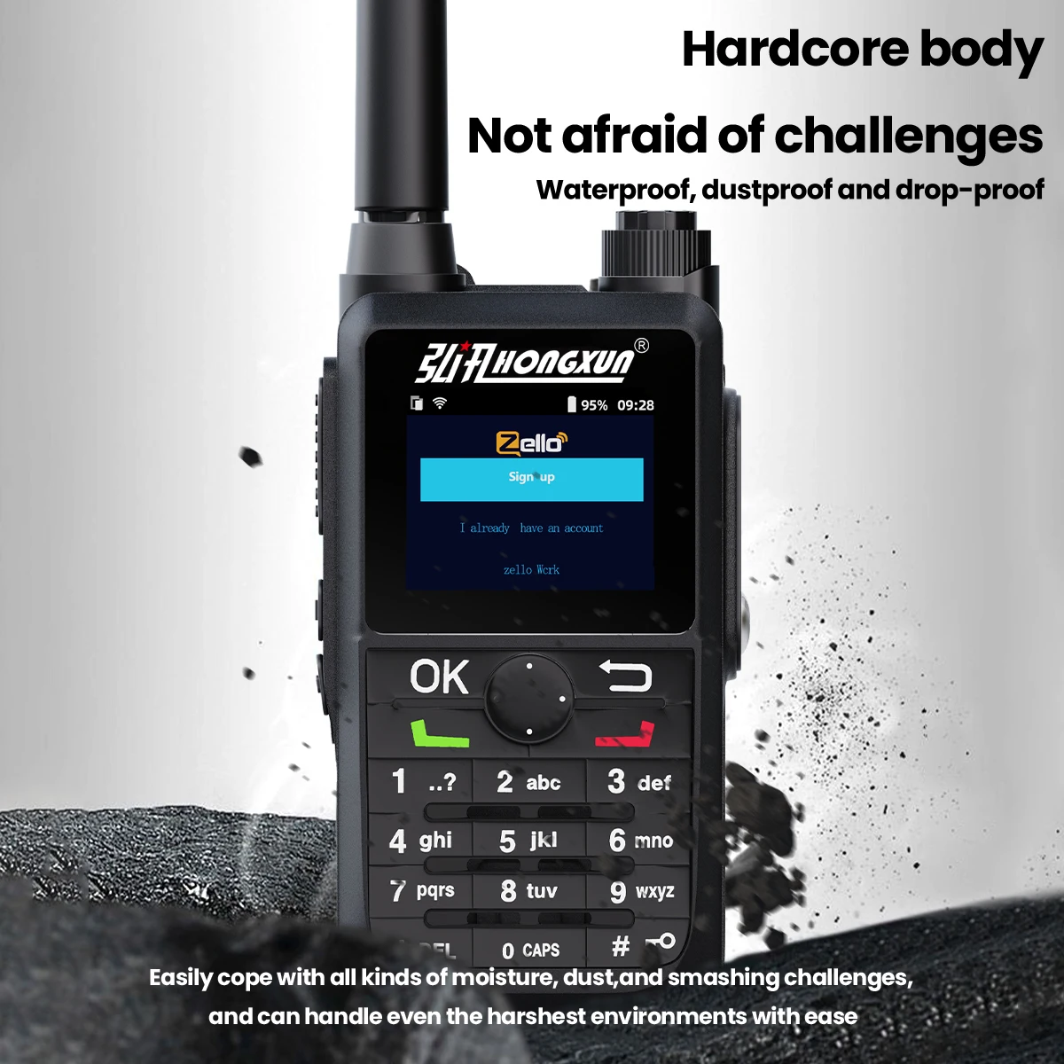 Android Zello Walkie-Talkie 5000km Ran 4G LTE POC Network GPS Handheld Two-Way FM Modulated Radio Waterproof 50km WiFi Advantas