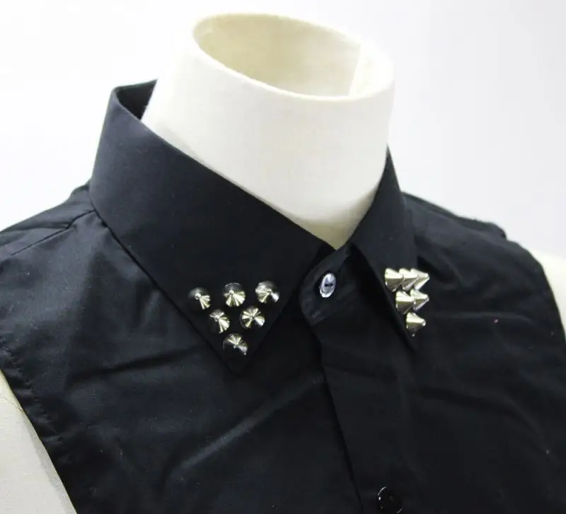 Fashion New Hot Selling Punk Studs Rivets Ladies Shirt Faux Cotton Collar Necklace