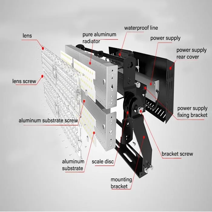 High power 100000 lumen 100 watt 200w 250 watt 400 watt 1000w led focus flood light led high mast light