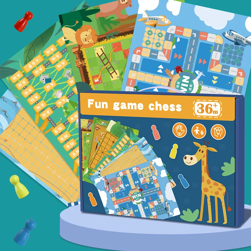 
6 in1 Baby Toy Game and Puzzles Multifunctional Flight chess Table Game travel game Educational toys for Children Gifts for kid 