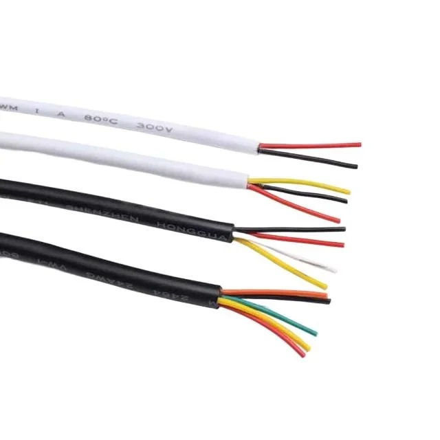 AWM UL2464 Shielded Signal Electronic Wire 2464 2-4 Core PVC Shielded Signal Cable for Noise Reduction Control Applications