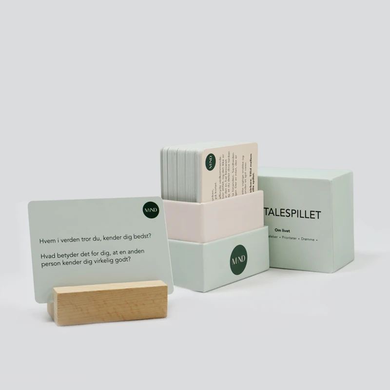 Индивидуальный дизайн эксклюзивная игровая карточка для разговора индивидуальная печать норвежская версия лесная зеленая Коммуникационная карта о жизни