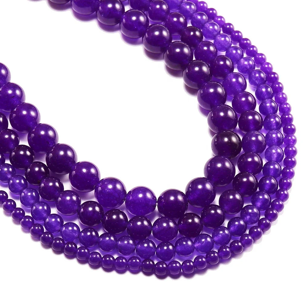 
1strand/lot 4 6 8 10 12mm Natural Crystal Amethysts Dreamy purple quartz round ball Loose Spacer Beads Jewelry Making Wholesale 