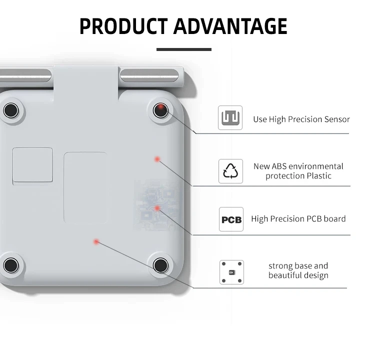 Красочный экран Интеллектуальный биоимпедансный умный цифровой 8 электродов весовые весы с ручкой