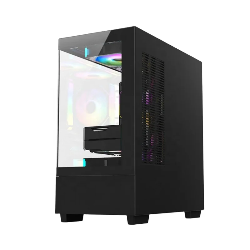 Сетчатый черный шкаф ARGB micro atx игровой корпус Air Black Mid-Tower для компьютера