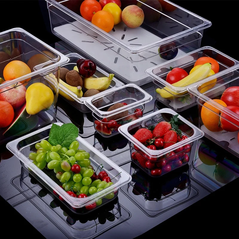 Пластиковый прозрачный контейнер для Гастроемкости GN 1/3 1/4