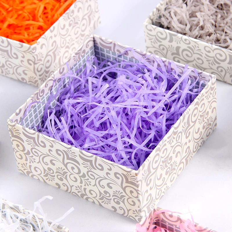 Crinkle Cut  Paper Shred 50g/Bag Crinkle Cut Raffia Shredded Gift Box Filler Recycled  Crepe paper