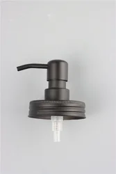 Custom Bathroom Stainless Steel Black Soap Dispenser Bottles with Pump Lid Glass Mason Jar
