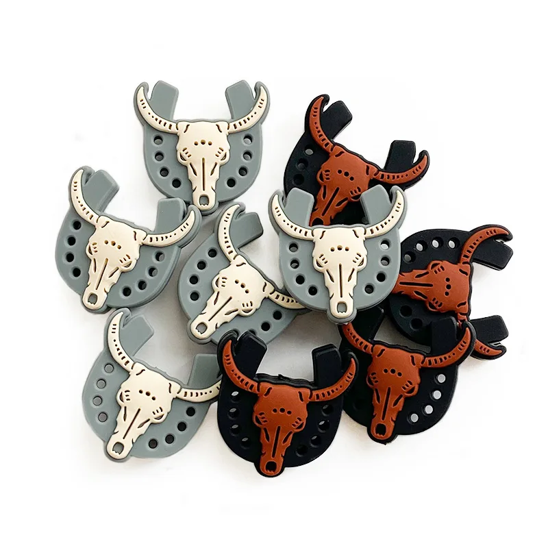 Long Horn Skull Cowhead Silicone beads Wesetern focal beads For Diy Pen Making Beaded keychina