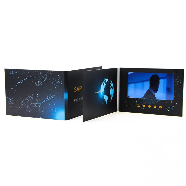 Custom Luxury Jewelry LCD Display Brochure Video Presentation Box packaging box