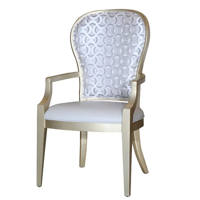 
Luxury Modern Light Blue Genuine Leather Dining Chairs With Arms French Wood Frame Silla De Comedor Dining Chair 