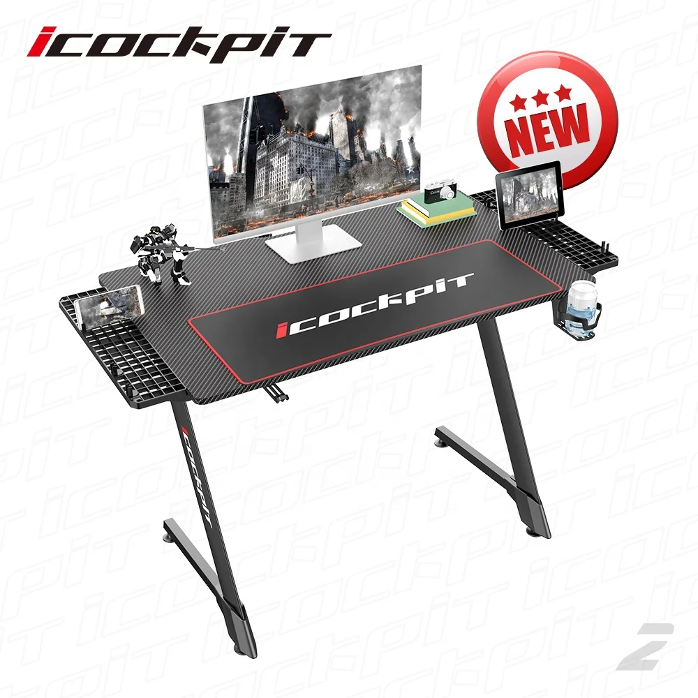 icockpit New Design Special Design E-sport Gaming Computer Z-shape Electronic Competition Table Gamer Desk Gaming Table