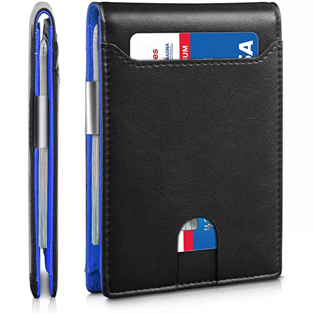 Design leather money clips business credit card holder carbon fiber money clip slim wallet with money clip