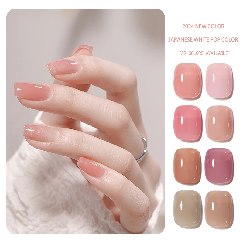Factory 59 Colors Jelly texture Bright  Fresh series Translucent Non-Toxic Nail polish For Nail salons and Nail art DIY