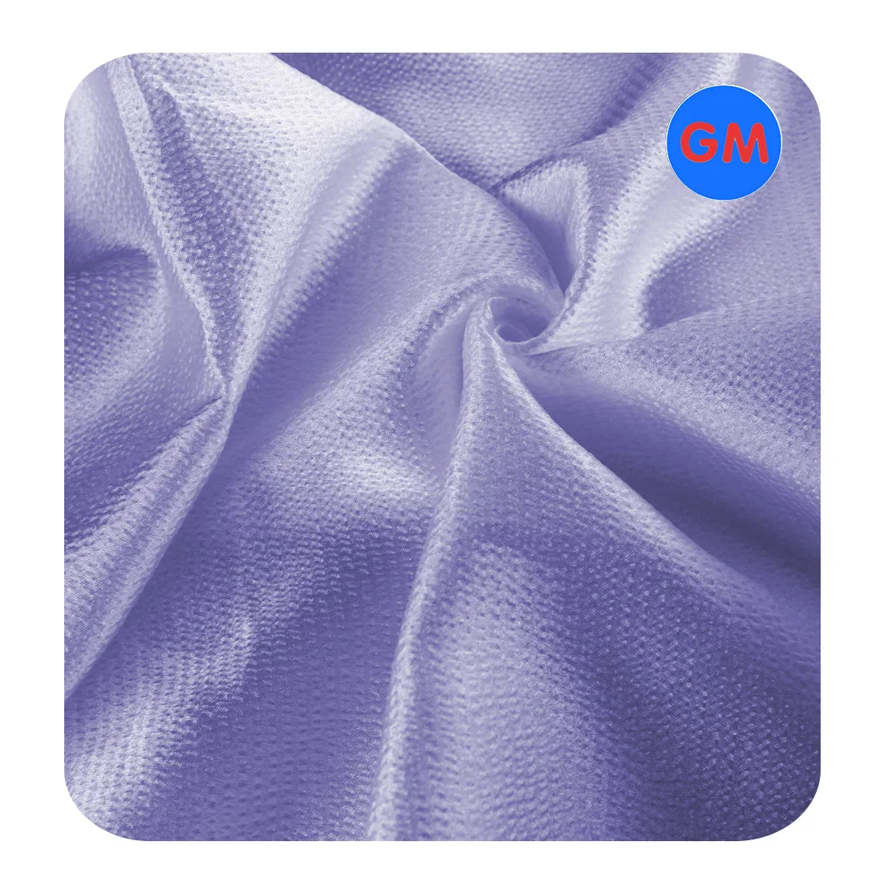 Custom Printed Blue Leaf Design Silk-like Silky Satin 97% Polyester 3%spandex Elastane Fabric for Casual Dresses