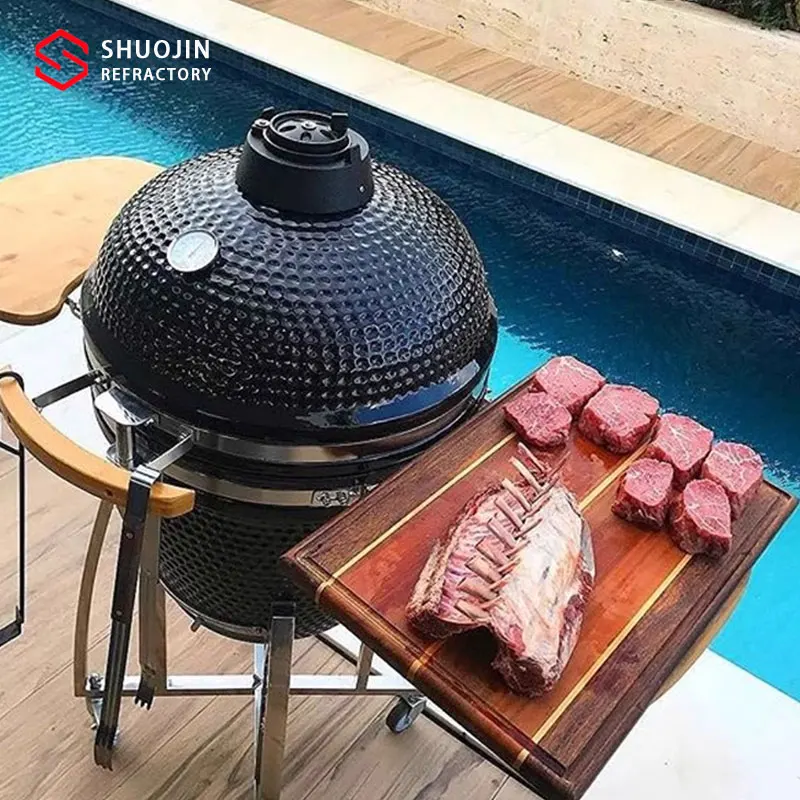 Outdoor Kamado Grill Ceramic Cookware Built-in Ovens BBQ for Outdoor Cooking