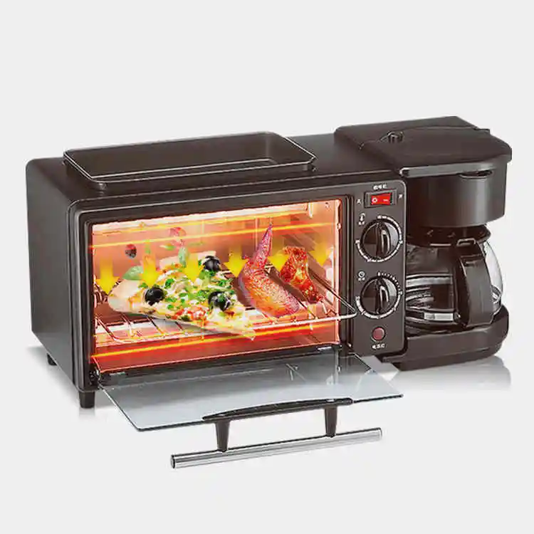 Домашняя Кухня многофункциональная 3 в 1 электрическая кофеварка для хлеба и завтрака кухонная печь для пиццы