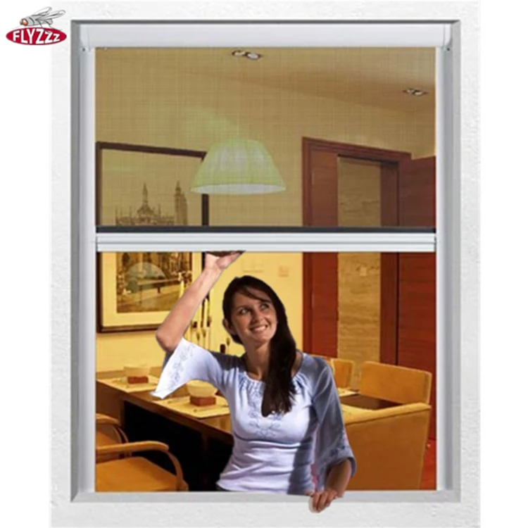Professional retractable household mosquito netting aluminum roller screen window