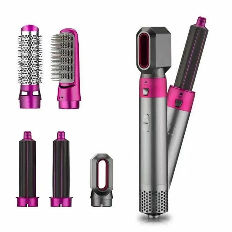 5 in 1 Hair Dryer Electric Hot Comb Hair Curler Professional Hot Air Brush for Straightening Curling Drying Combing