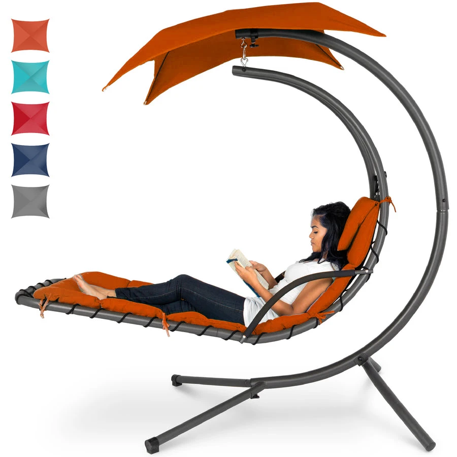Danlong Hanging Curved Chaise Garden Furniture Outdoor Swing Chair Modern Design Cradle Patio Swing Chair
