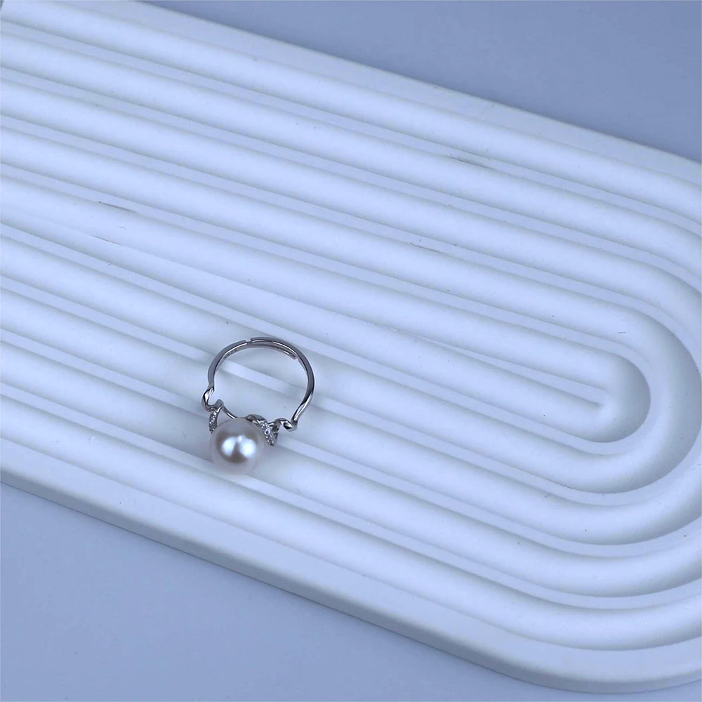 LUCK Latest Design Ladies Cubic Zirconia 925 Silver Jewelry Freshwater Pearl Ring Mounting Designs For Women