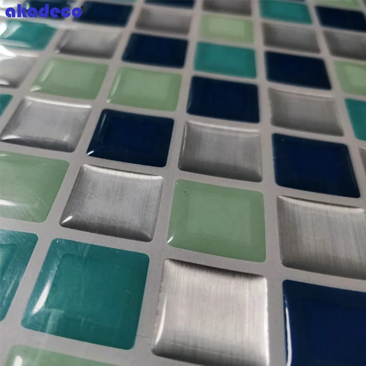 New Arrival 10x10 Inch 3d effect PVC Peel and Stick Wall Tiles for Kitchen & Bathroom Backsplash