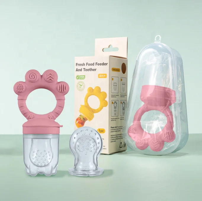 Soft Kids Baby Silicone Fruit Vegetable Fresh Food Feeder Nipple Pacifier Opp Bag Baby Feeding Products Training Baby Eating