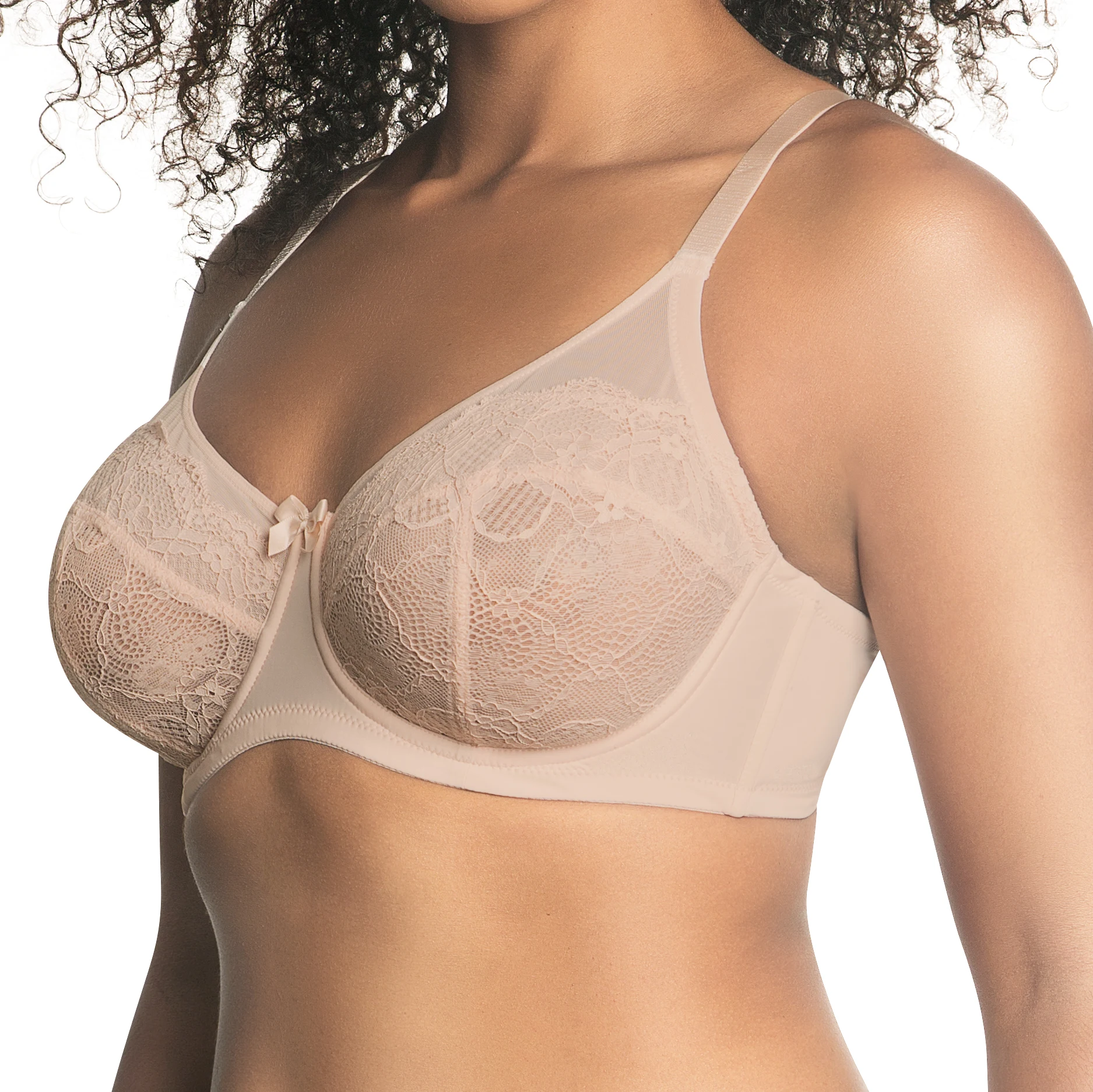 Ladymate ODM/OEM Sujetador de encaje Woman Full Cup Ultra-Thin Sexy lace unlined bra underwire bra sheer mesh plus size bra