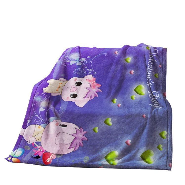 Sublimation Heat Transfer Printed Blanket with Stripe for Hotel and Home Casual Polar Fleece Fabric Customized warm blanket