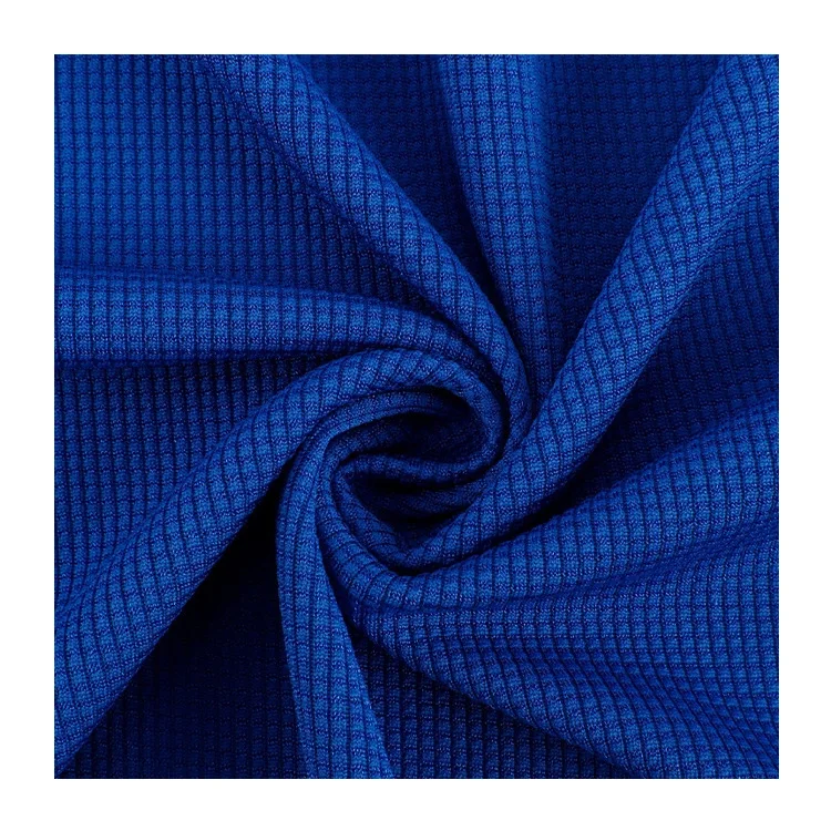 Stock factory price waffle t shirt fabric 100% polyester mini waffle fabric for women blouse and sportswear