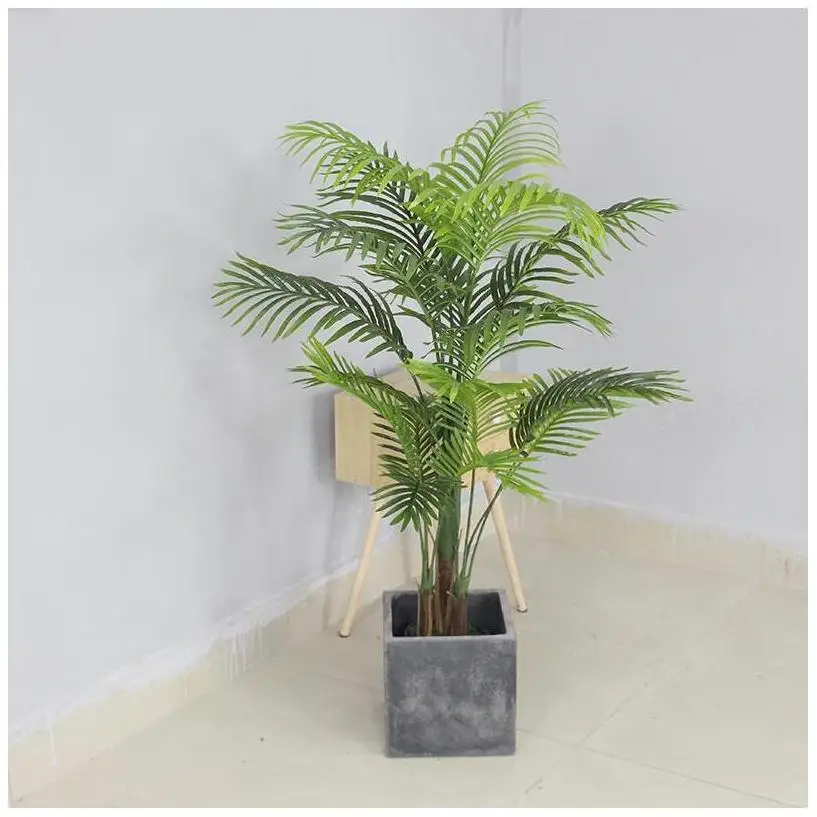 Artificial Fake Tree Plants Indoor Palm Leaves And Flowers Coconut Tall Flowers Outdoor Panels Grass Fence Artificial Plant Wall