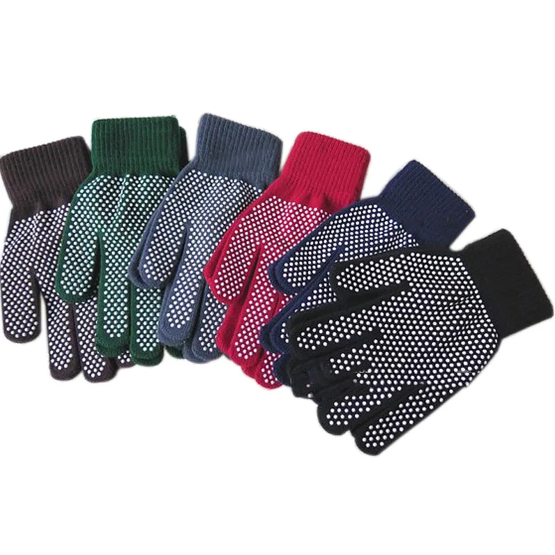 2021 Autumn Winter Women Multi Color Warm ACrylic Gloves Non-slip Cycling Knit Gloves Men Gym Glove Mittens