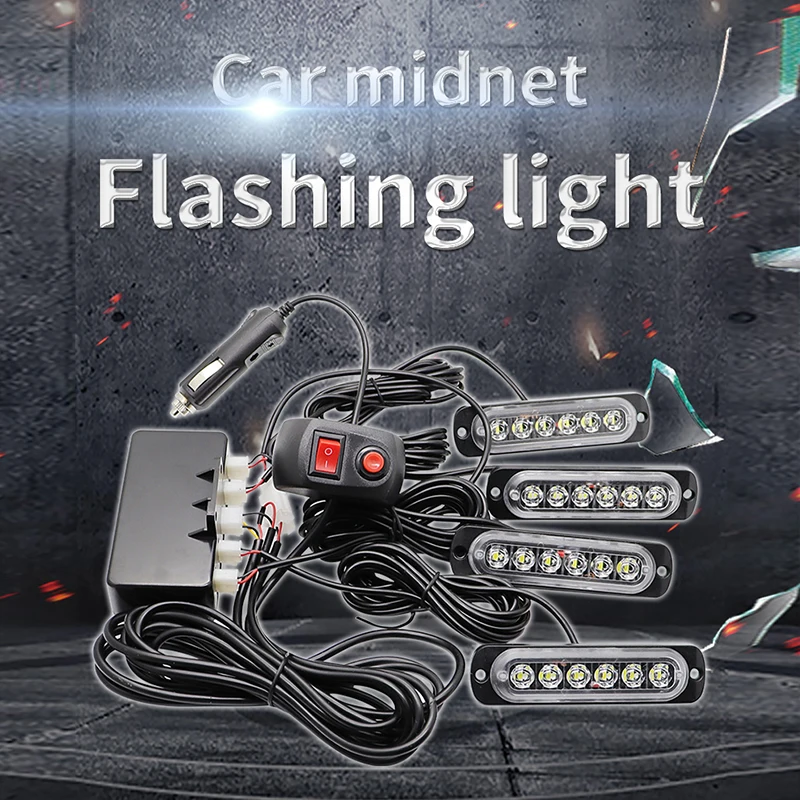 Hearxin Universal 6 LED High Quality Ultra-Thin Emergency Light For Car Warning Flashing Emergency Light Strobe LED Lamp 12/24V