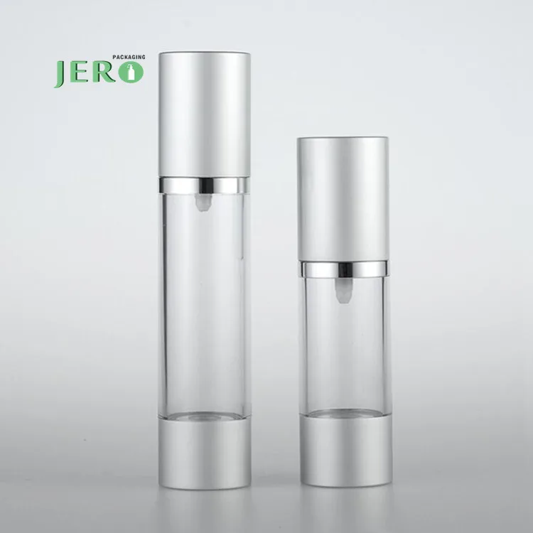 5ml 10ml 15ml 20ml 30ml  silver gold luxury 50ml airless pump bottle anodized UV aluminum cream airless pump bottle