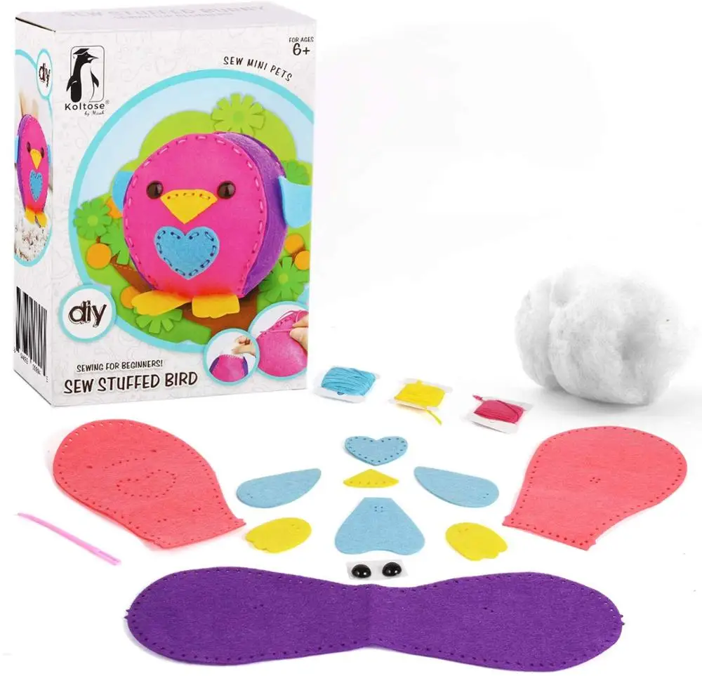 
Xmas tree decor toy travel free samples small felt bird ornament thread kids sewing diy craft kits 