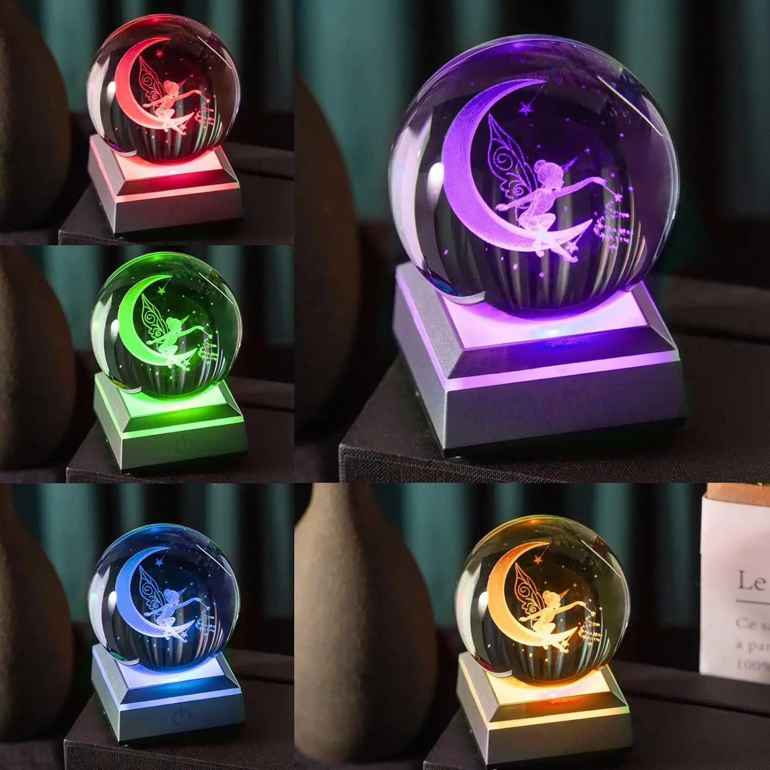 Wholesale Different Patterns Creative K9 Crystal Led Night 3D Moon Night Lamp