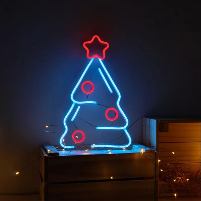 romantic Coconut Palm Tree Neon Signs Lamp LED Neon Light with Holder Base neon lights sign for wall decor