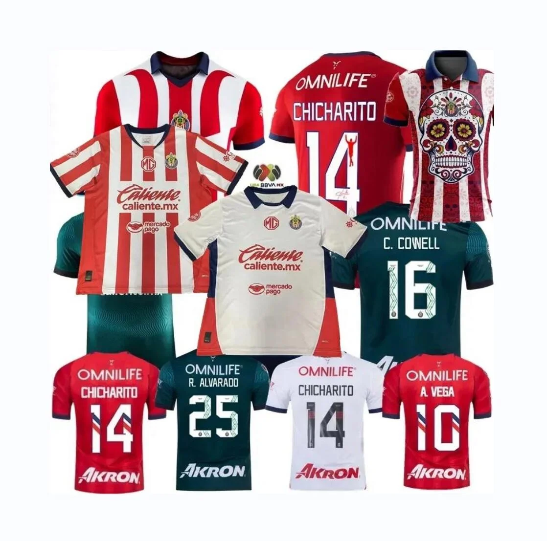 CHICHARITO 2024 2025 Chivas CD Guadalajara Soccer Jerseys A.VEGA I.BRIZUELA C.CALDERON C.COWELL ALVARADO F.BELTRAN J.MACIAS