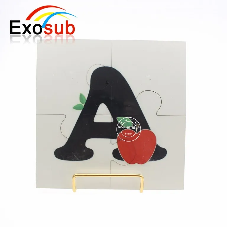 4 pieces laser die cut wood blank jigsaw puzzle for kids