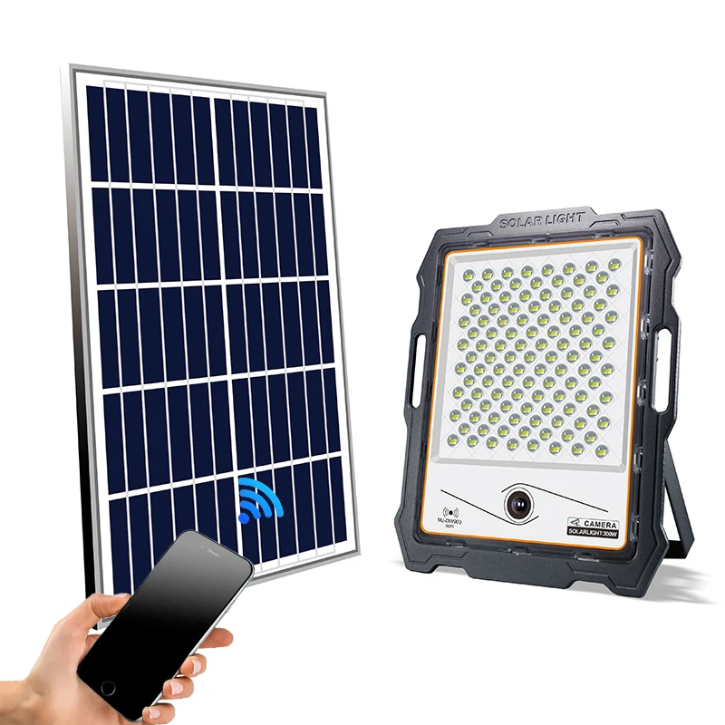 High bright motion sensor solar camera lights 1080P TF cards led solar lights outdoor 100w 400w solar flood light