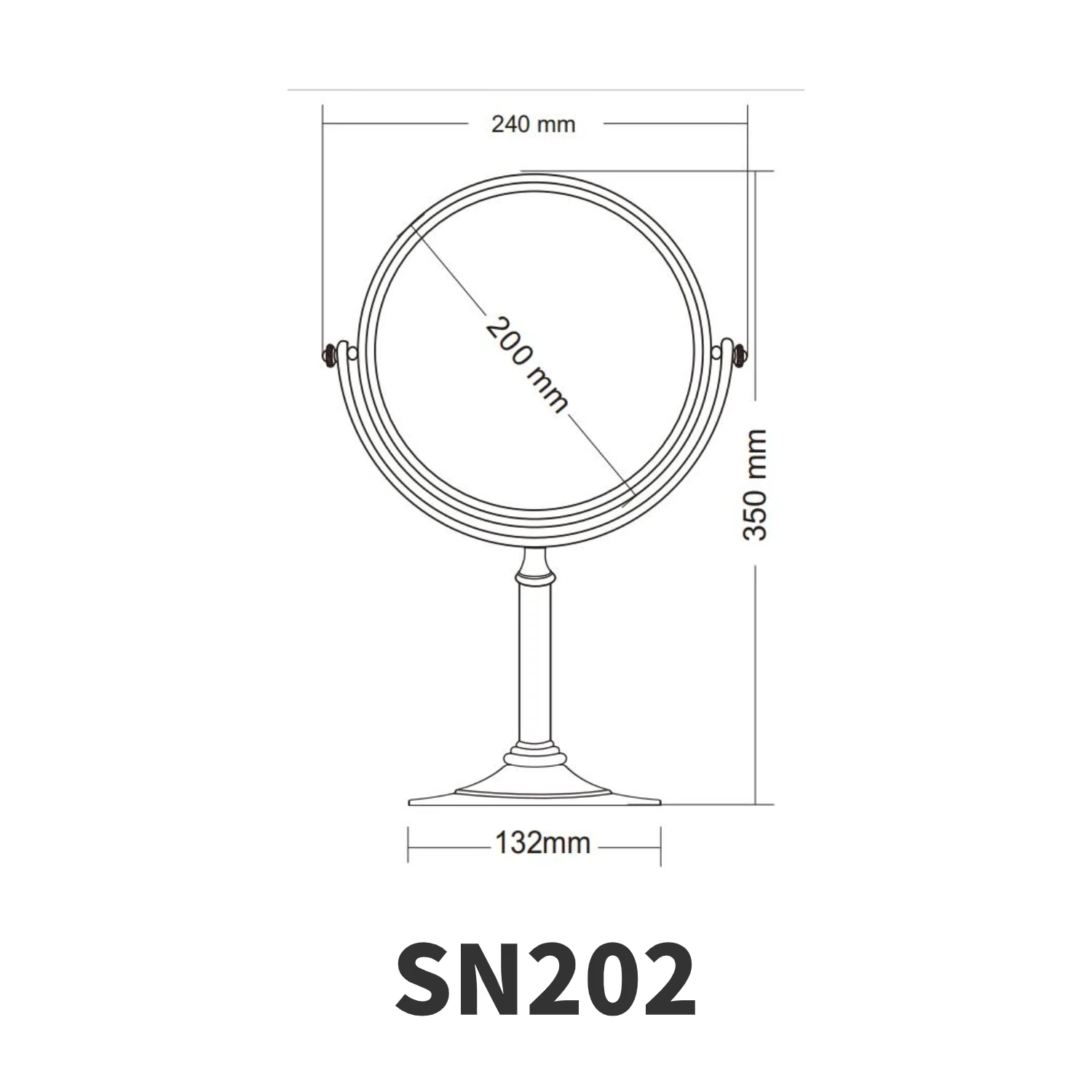 360 Degree Makeup Magnifying Hotel Fashion Bathroom Cosmetic Mirror Double Sided Standing Table Mirrors Bathroom Accessories