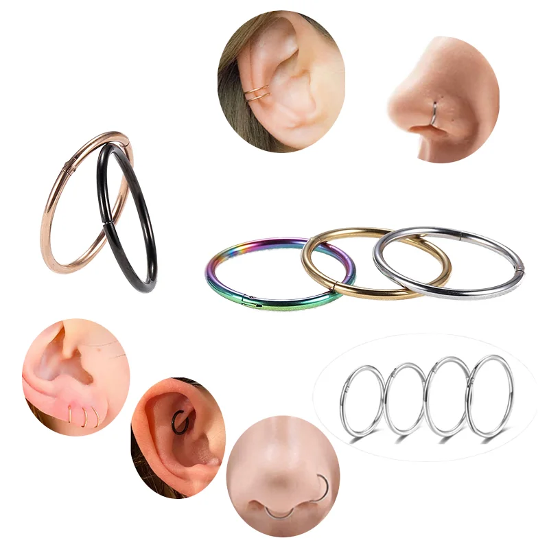 Оптовая продажа, хирургические кольца для пирсинга тела из нержавеющей стали 316L