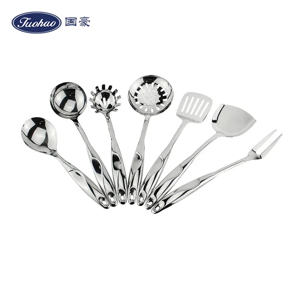 Hot sale china kitchen utensils manufacturers metal 18/10 stainless steel cooking utensil set