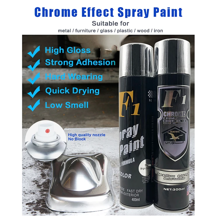 Heat resistant mirrored chrome varnish polish silver effect lacquer spray paint for car