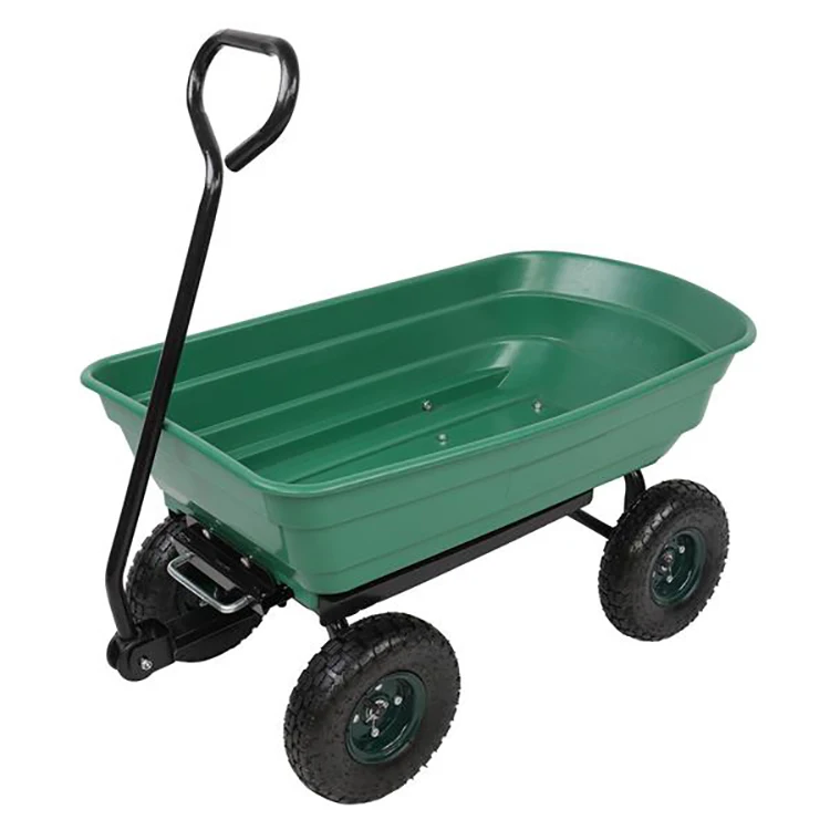 
Four Wheels Garden Dump Cart For Transport Green 