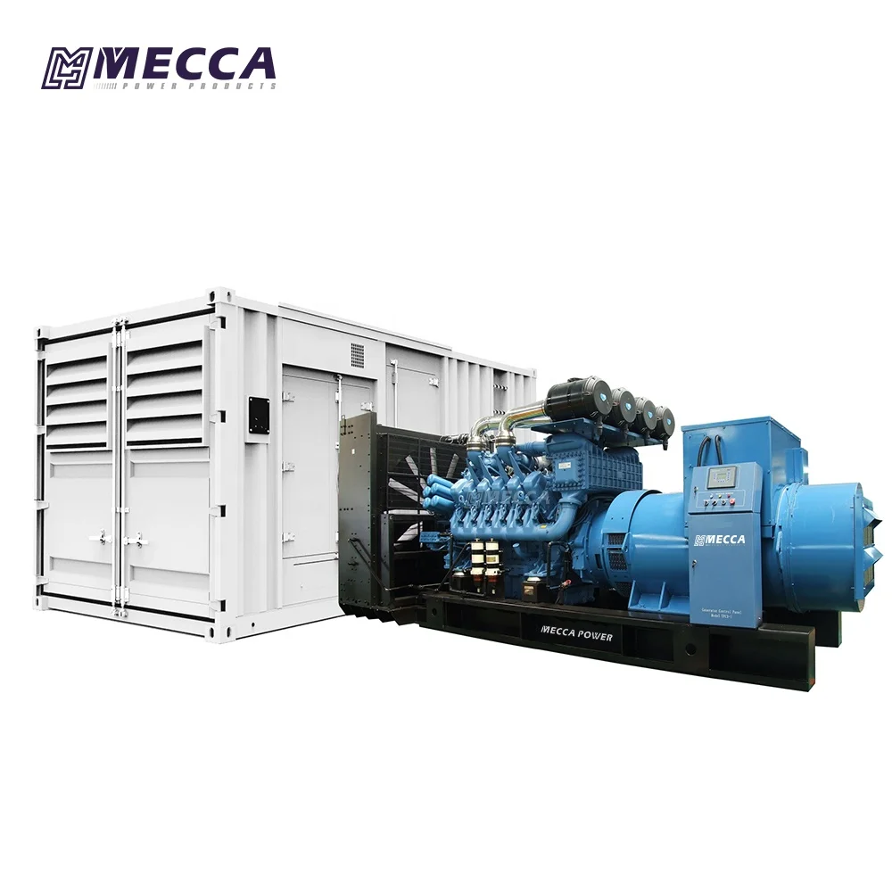 Industrial Silent Type 2850Kw High Voltage Continuous Power Diesel Genset Powered By MTU