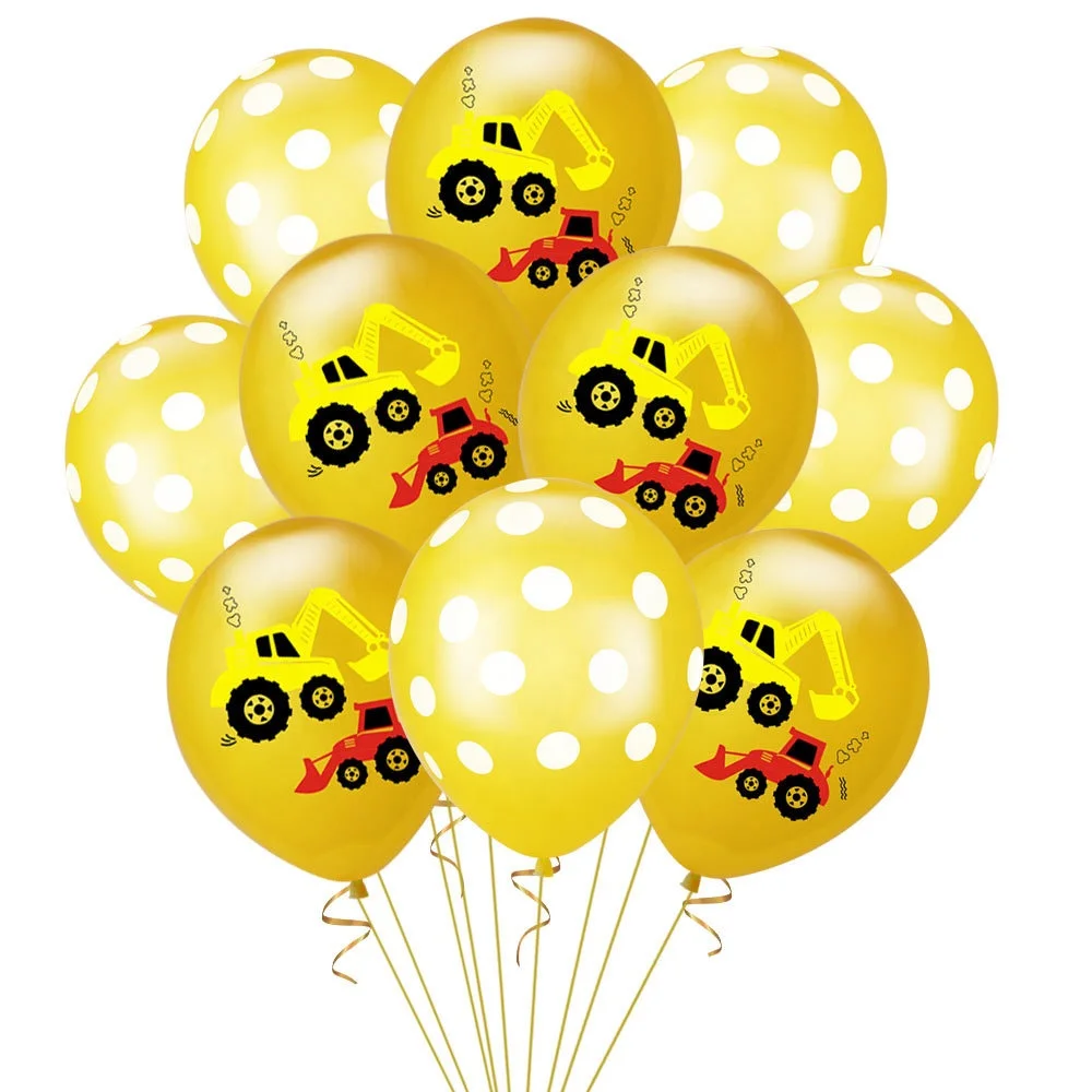 10 шт. Baby Shower детский день рождения украшения экскаватор воздушных шаров из латекса автомобильные товары для праздников это дня маленьких мальчиков воздушный шар с гелием
