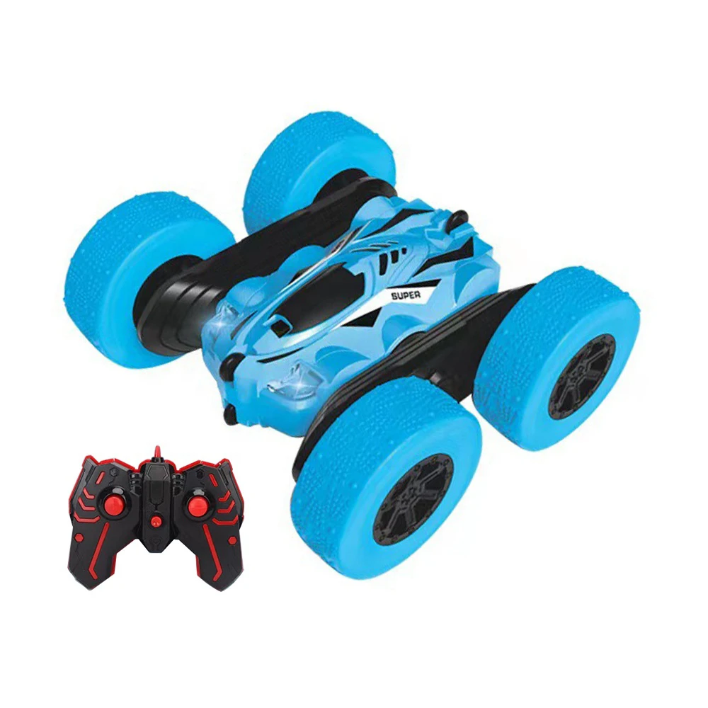Remote Control Double-Sided Rolling Stunt Car Dump Truck Vehicle with Lights RC Stunt Car Toys for Kids